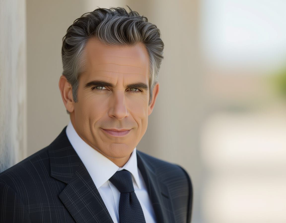 Intense Ben Stiller Film Still in Cinematic Style