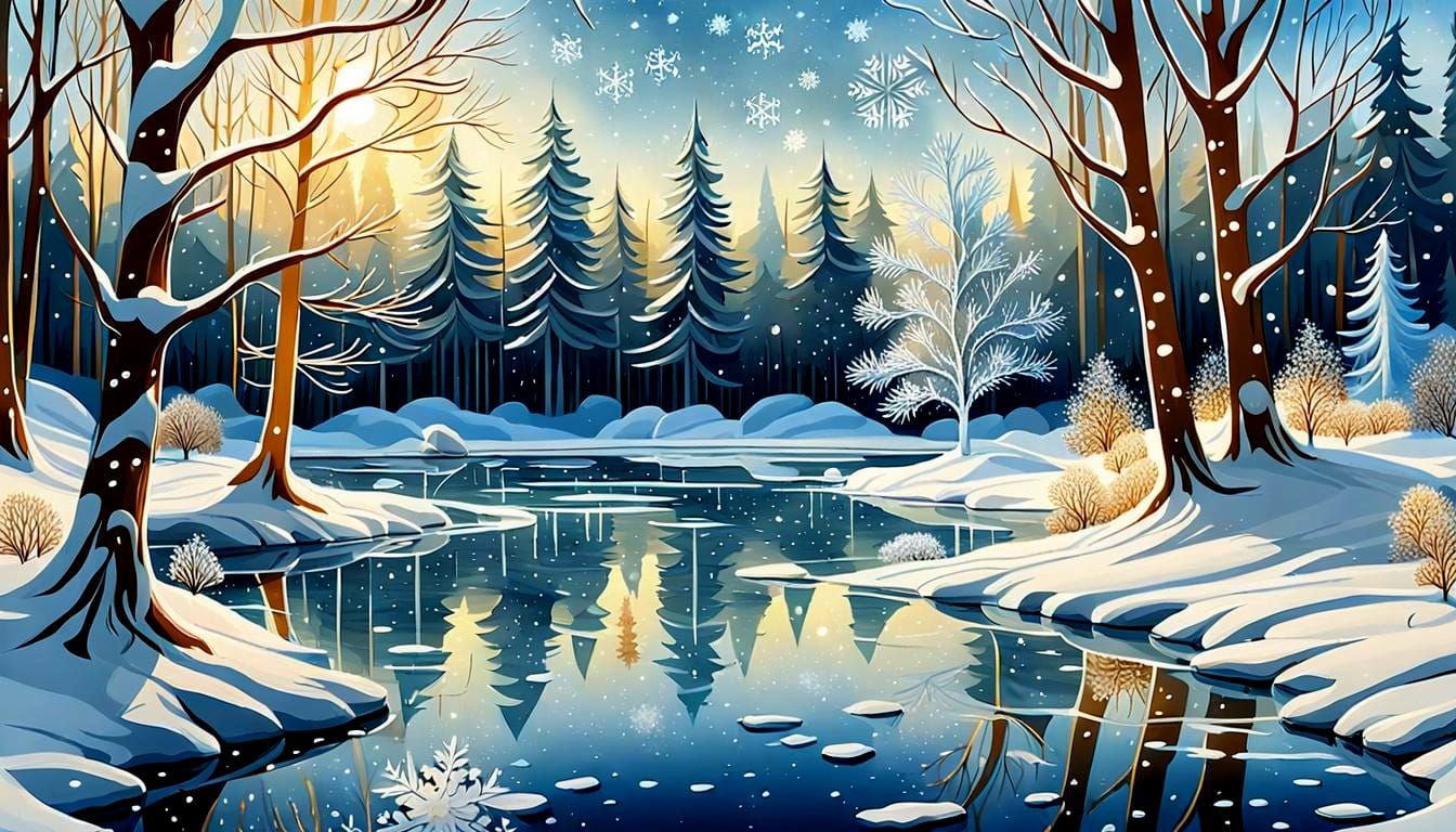 Magical Winter Landscape in a Storybook