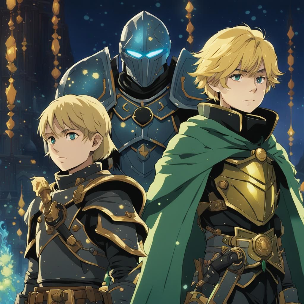 Anime Warriors: Rogue and Paladin in Ghibli Style