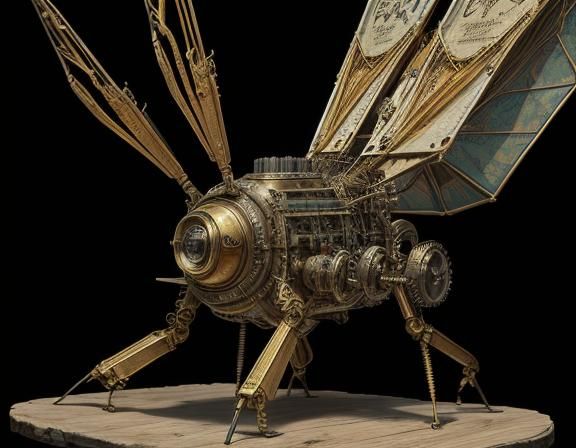 Steampunk Insect Specimen Board with Woman