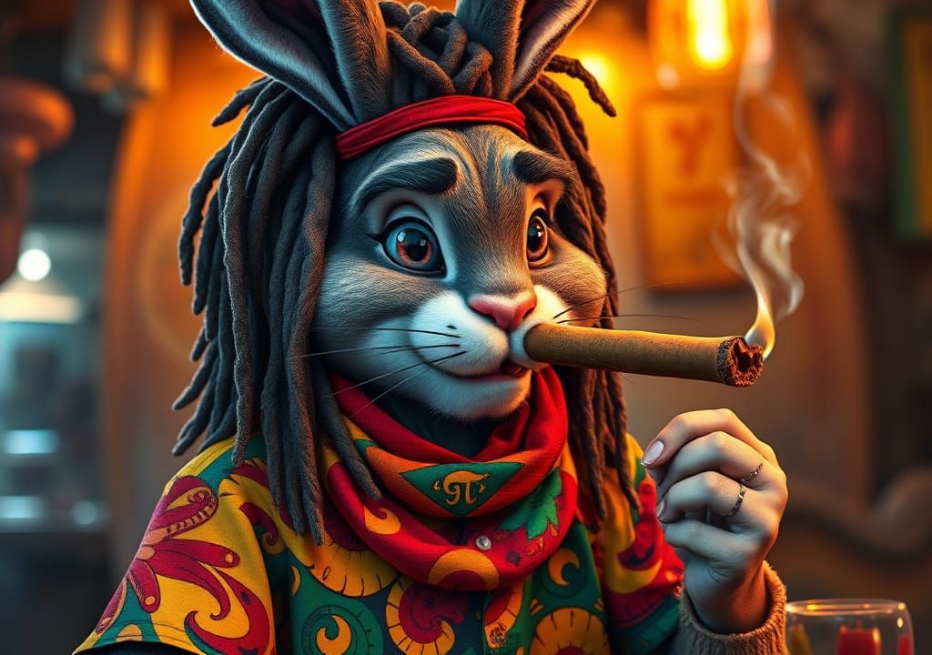 Bugs Bunny with dreadlocks