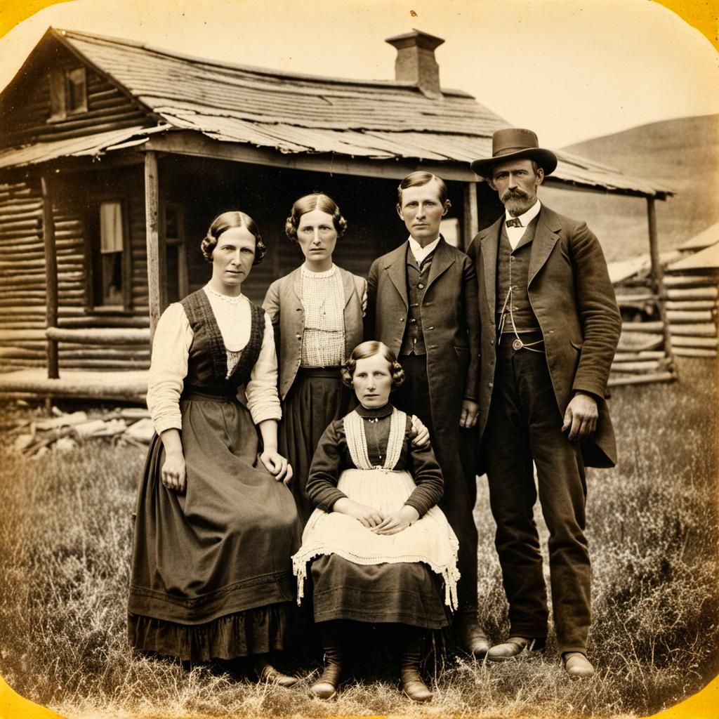 1920s Homestead Family in Daguerreotype Style