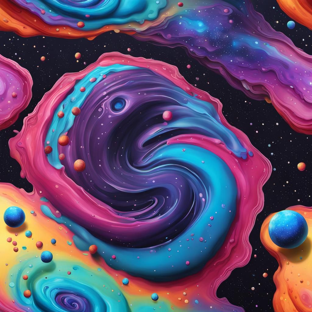 Hyperrealistic Drippy Galaxy Art