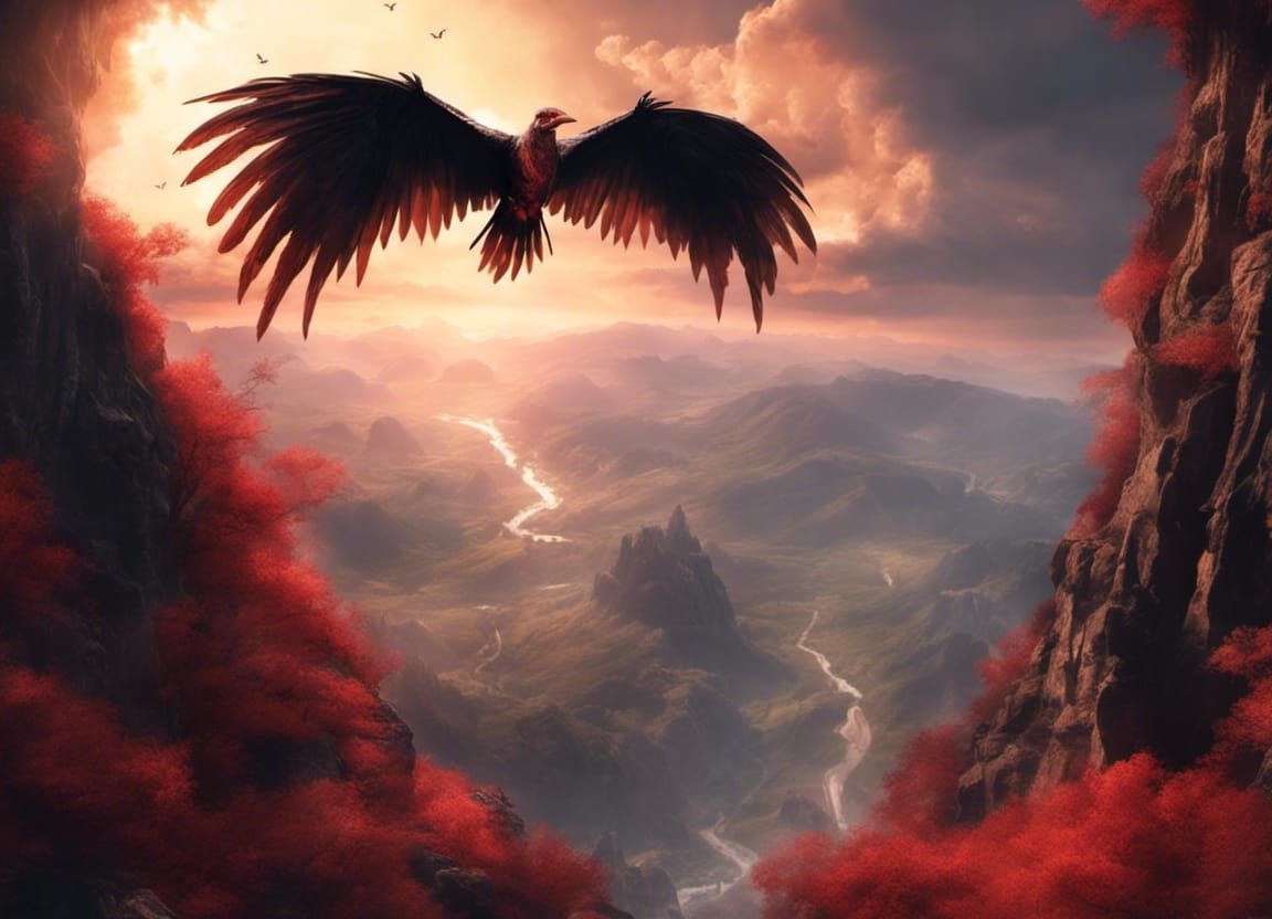 Dramatic Locust Flight at Sunset