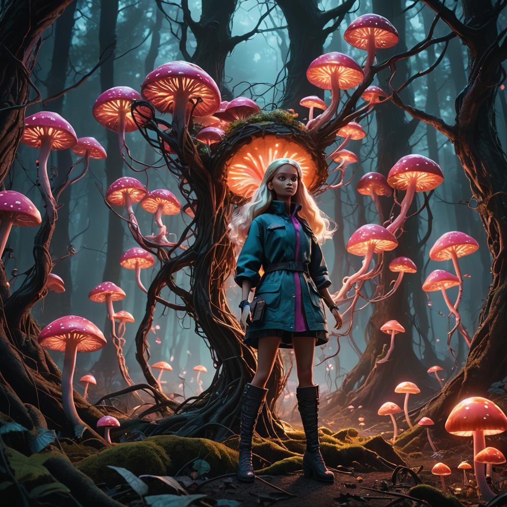 Monster Barbie in Mystical Forest Concept Art