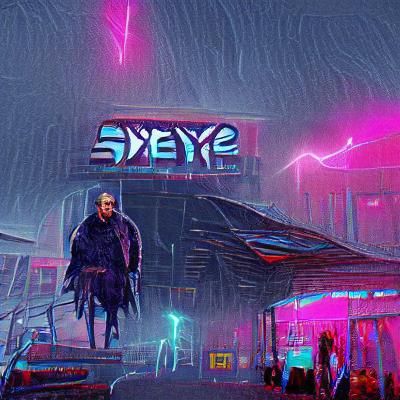 Cyberpunk 2099 Neon Cityscape in Blade Runner Style