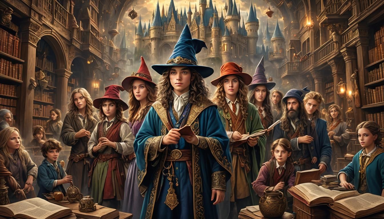 Wizards Return to Boy School: A Maximalist Digital Painting