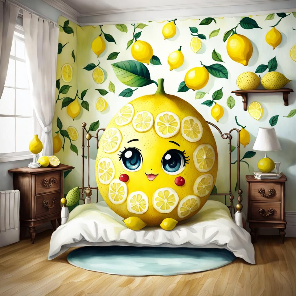 lemon fruit chibi