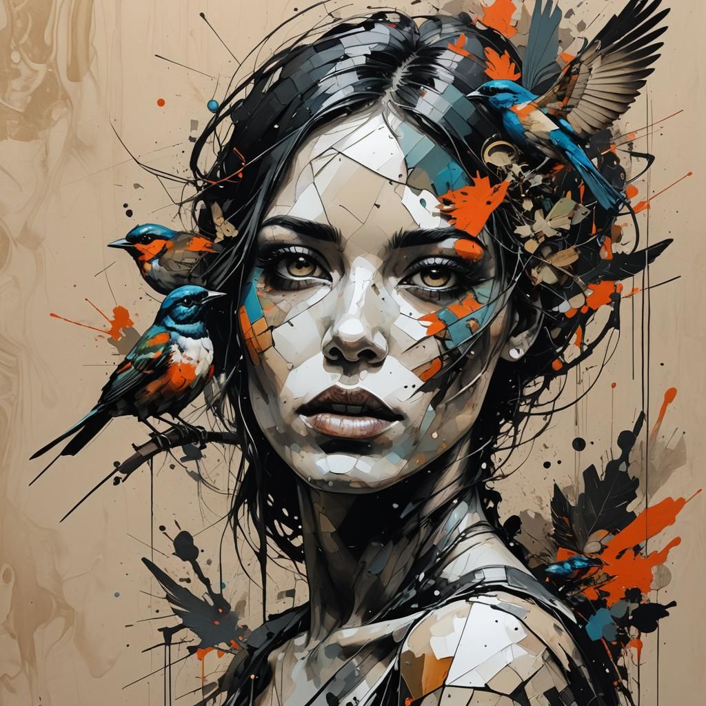 Vibrant Paradise Scene in Fauvist Style