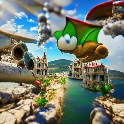 Super Mario World Flies Over Trogir: Photorealistic Nintendo...