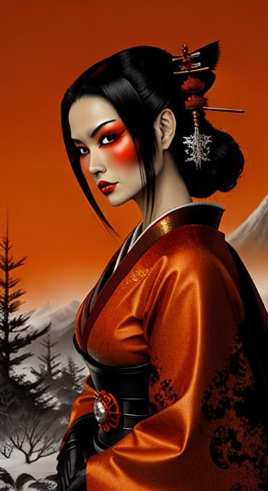 Redscale Geisha Golem in Frozen Wasteland