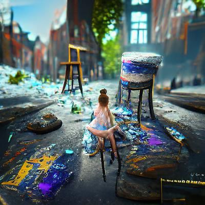 Ballerina's Cobblestone Studio: a Matte Painting