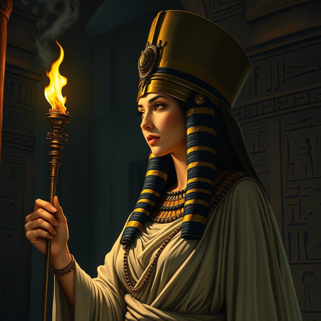 Egyptian Queen Illuminates Ancient Hieroglyphs in Mystical T...