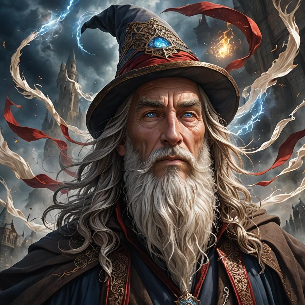Detailed Wizard Casting a Spell