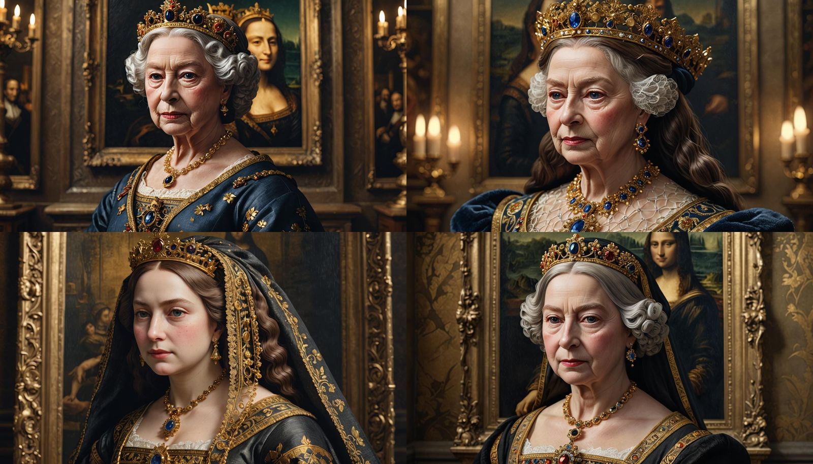 Queen Elizabeth as Mona Lisa in Anime Style