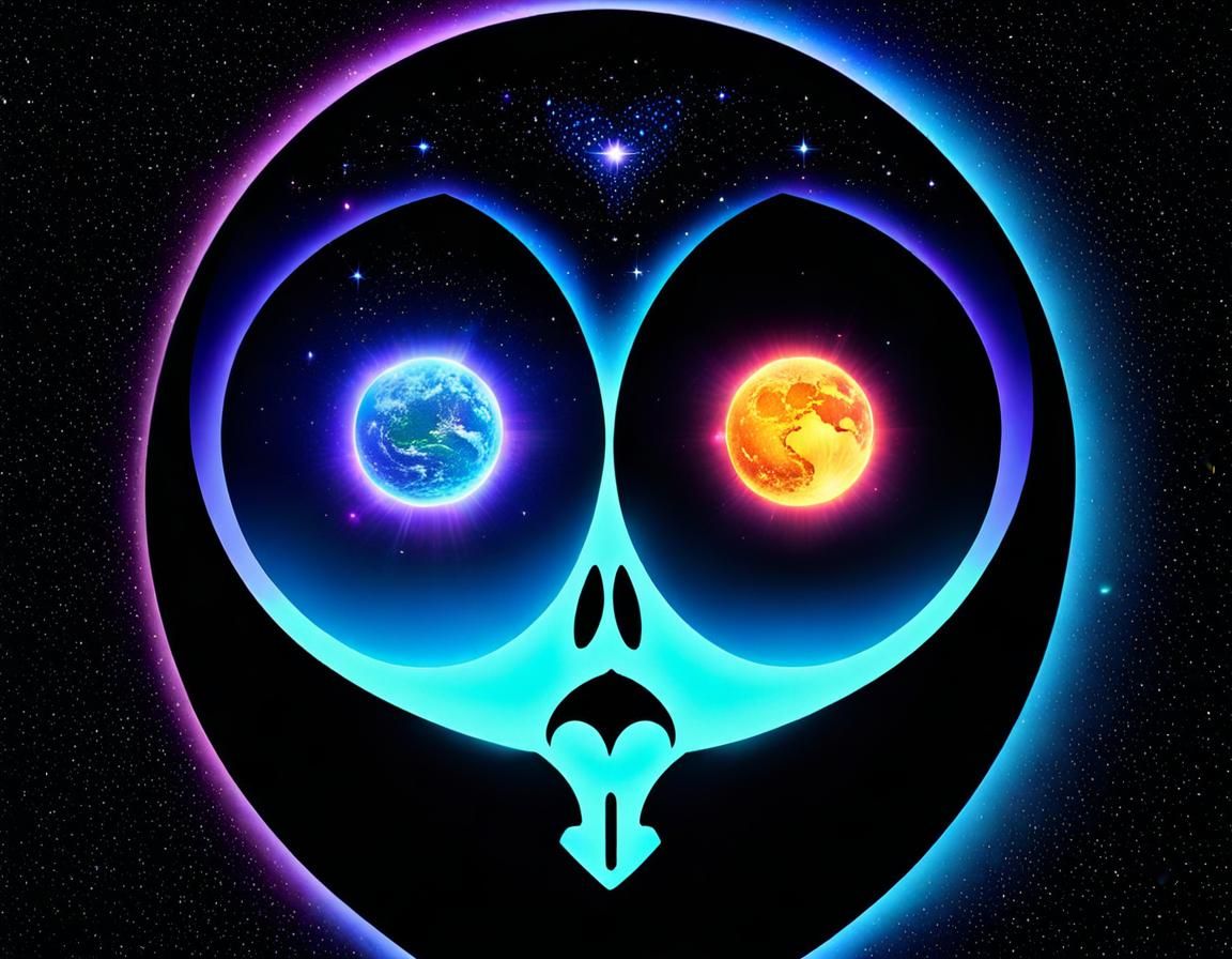 Abstract AI Art Composition with Emojis and Numbers