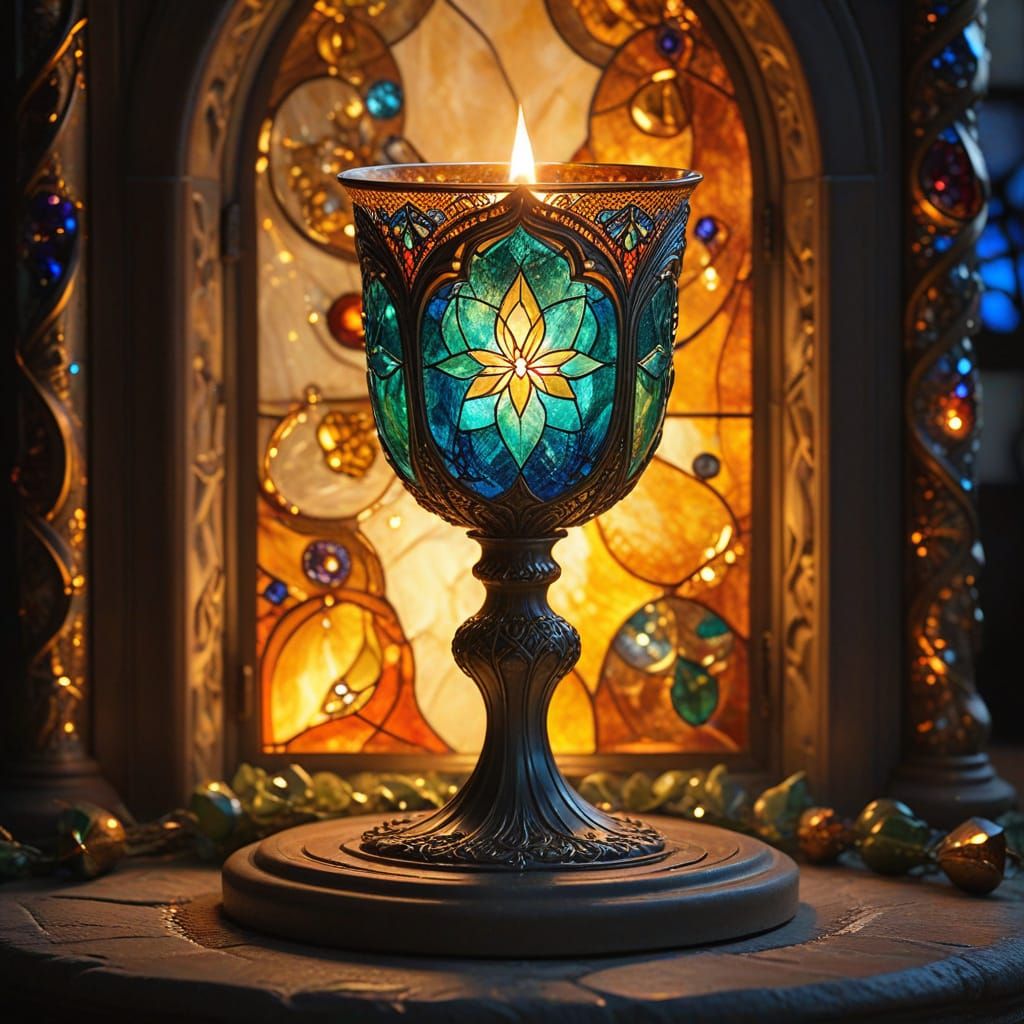 Stained Glass Masterpiece of a Xanthine Zealot