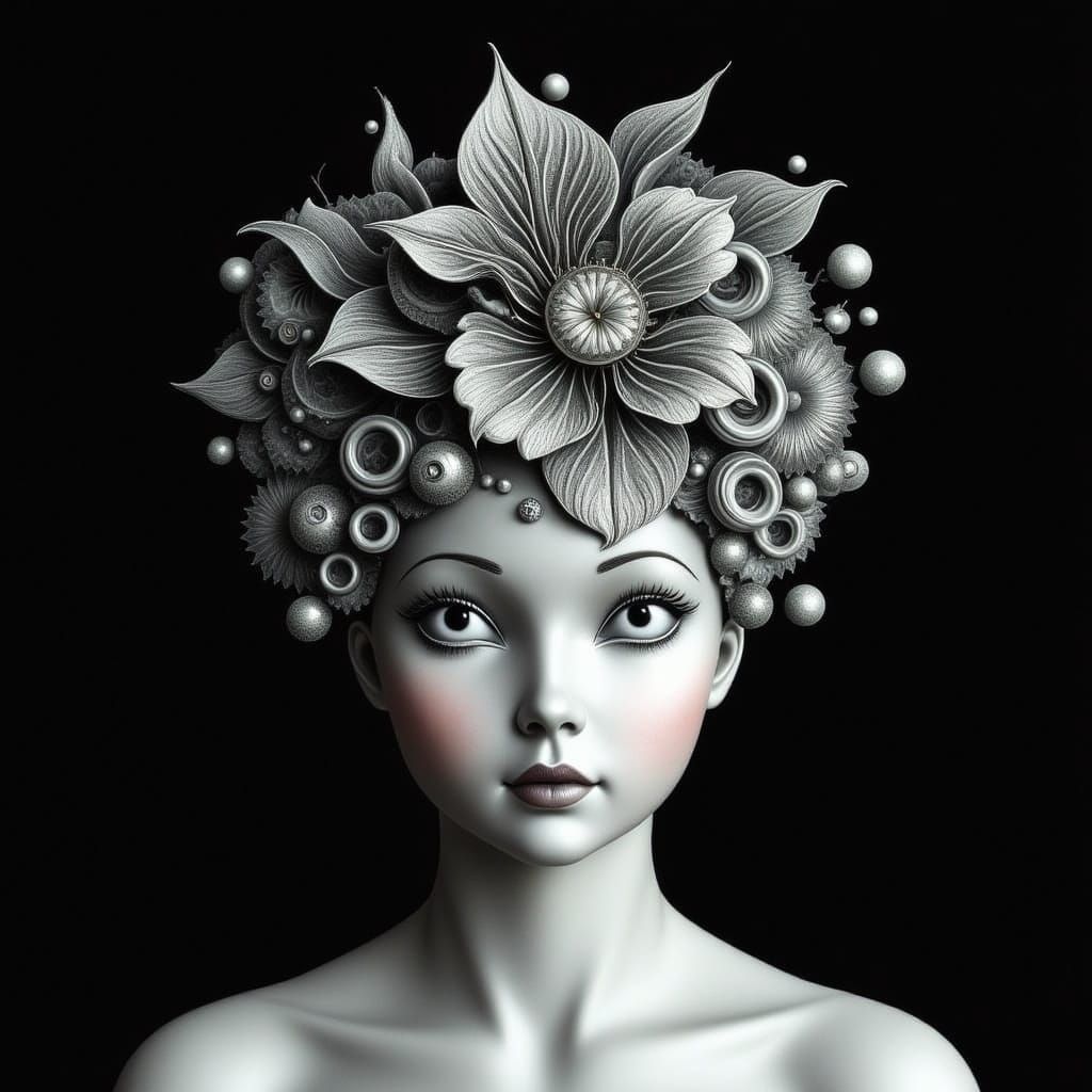 Antique Silver and Diamond Floral Queen's Crown