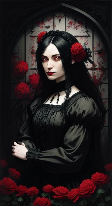 Gothic Haunted House with Kitten in Hyperrealistic Splash Ar...