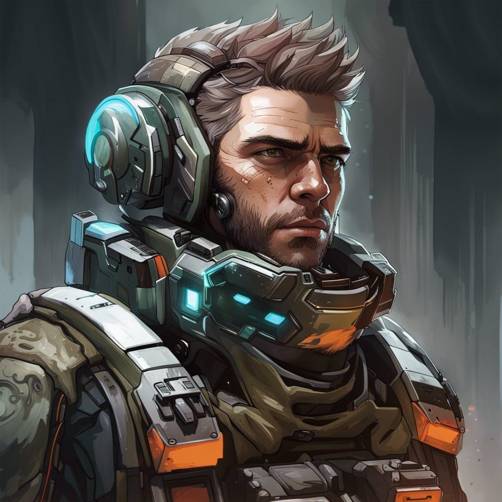 Titanfall Pilot Portrait in Hyperdetailed Digital Art