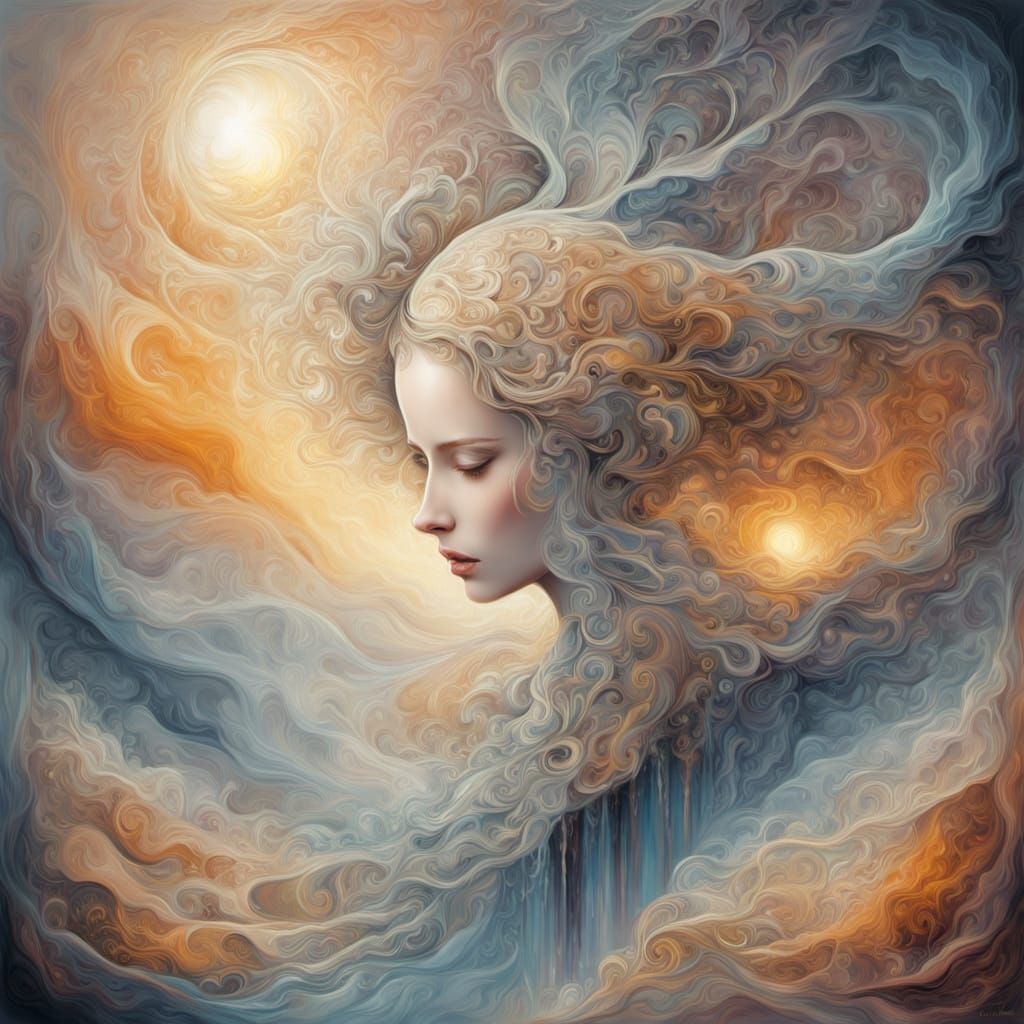 Ethereal Soul Awakening in Surreal Dreamscape