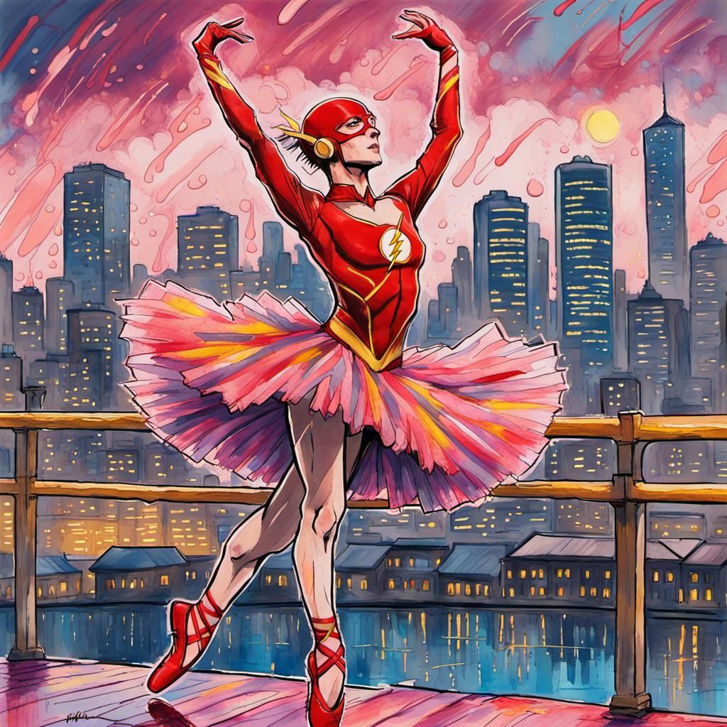 The Flash Ballet: Gouache and Fauvism Fusion