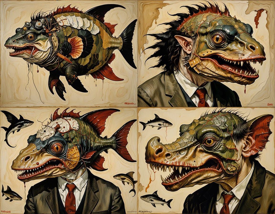 Eccentric Hybrid Beast with Distorted Features and Fused Bod...