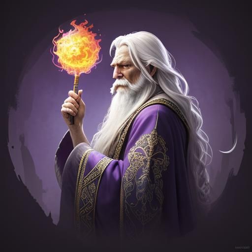 Wizard Casting Fireballs in Candy Art Style