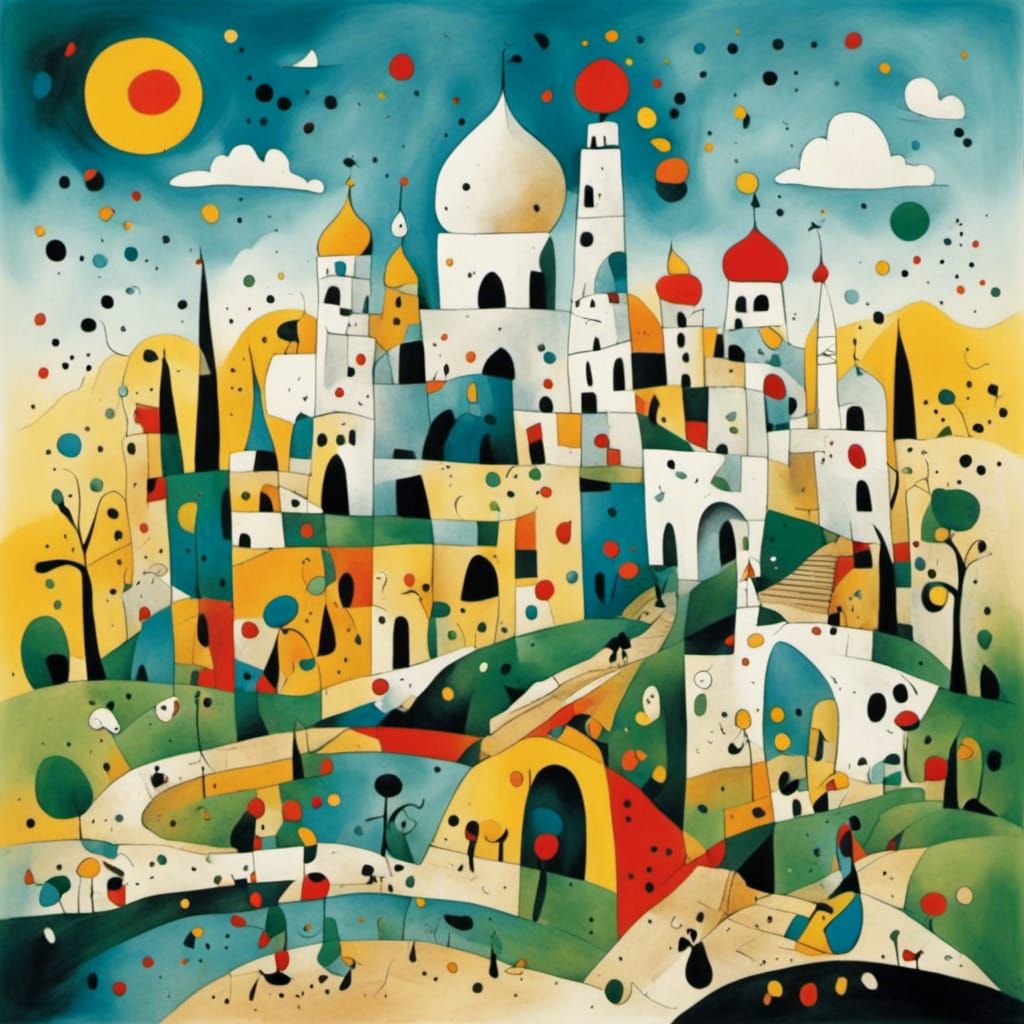 Taj Mahal in Abstract Expressionist Style