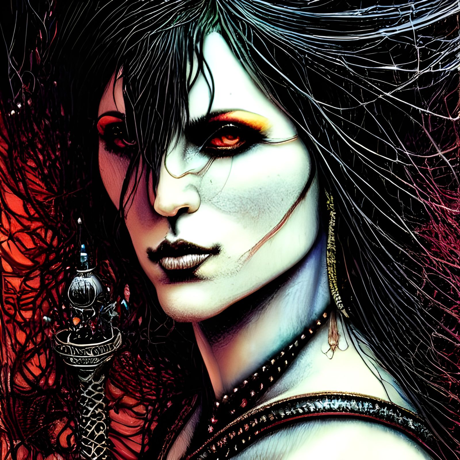 Ethereal Morrigan Painting in Photorealistic Style