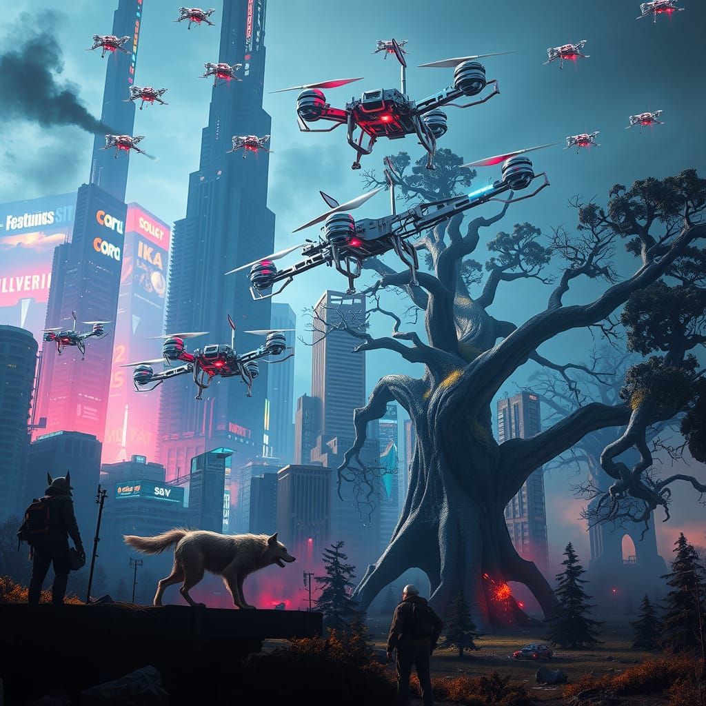 Cyberpunk Apocalypse: Nature Clings to Existence