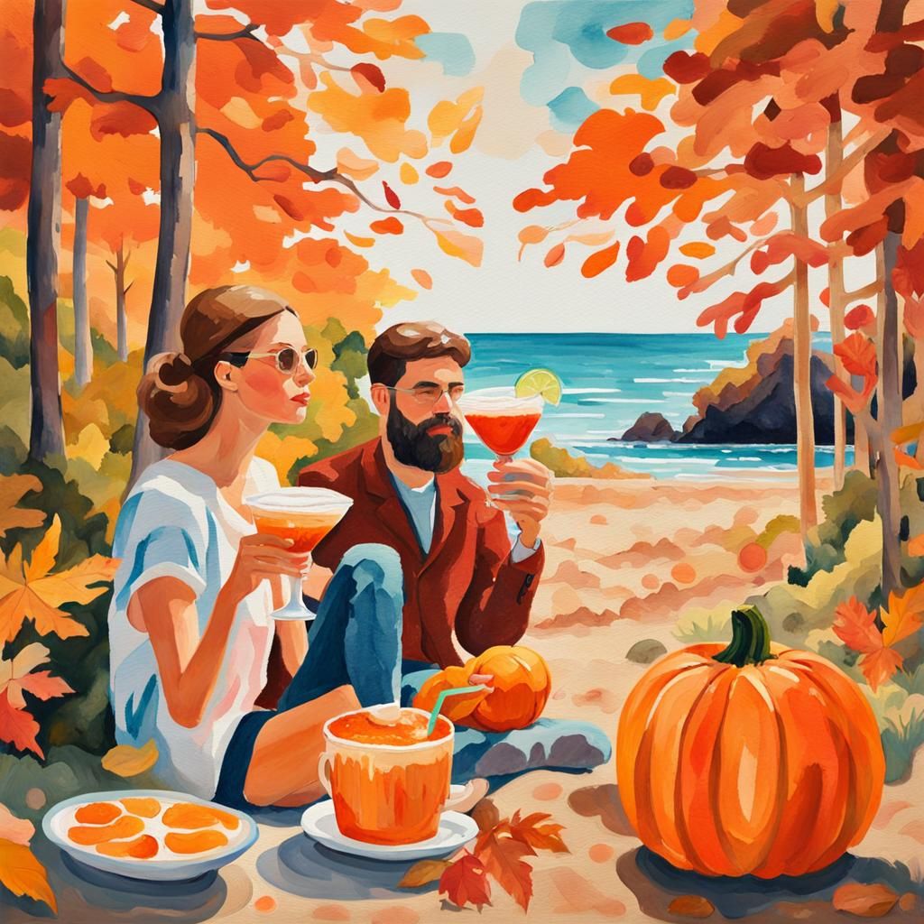 Summer Cocktails Meet Fall Lattes: Gouache Style
