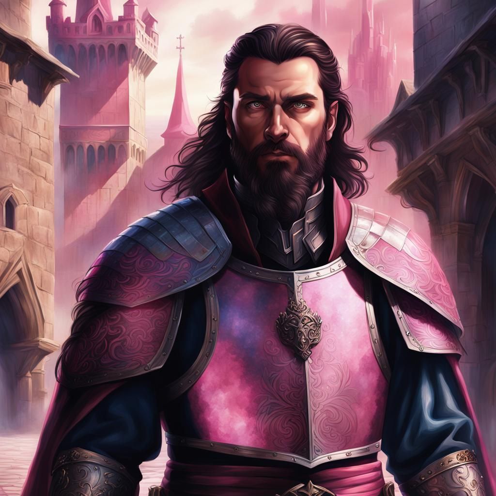 Medieval King with Pink Details Fantasy Art