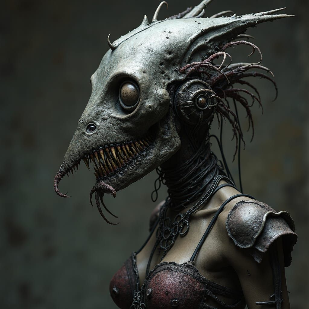 Grotesque Drag Queen Hut in Biomechanical Style