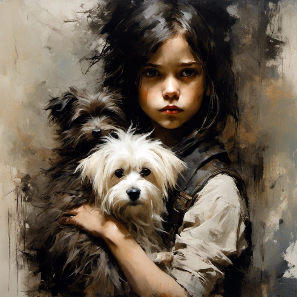 Young girl and her two best friends.