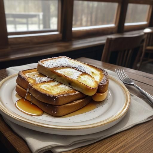 Savory French Toast in Warm Golden Lighting