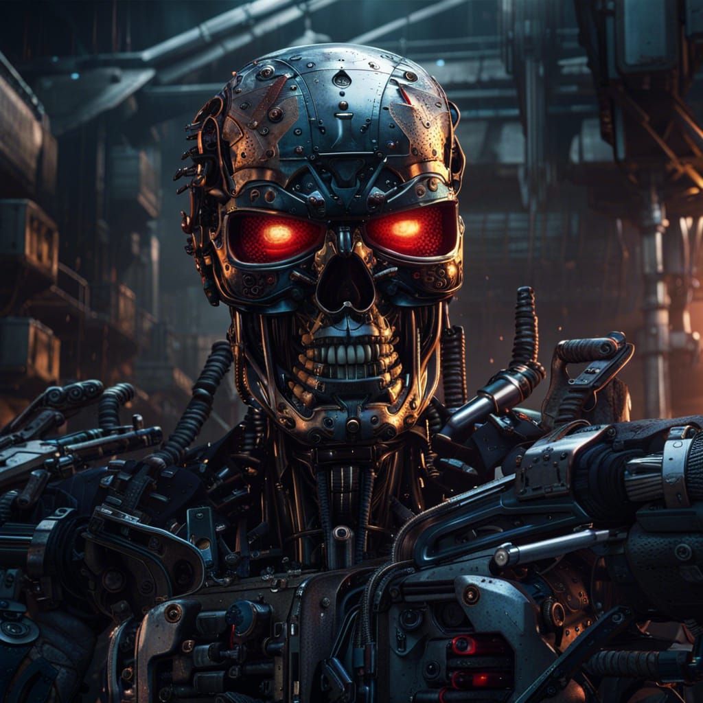 Detailed Terminator X Matte Painting in Deep Color