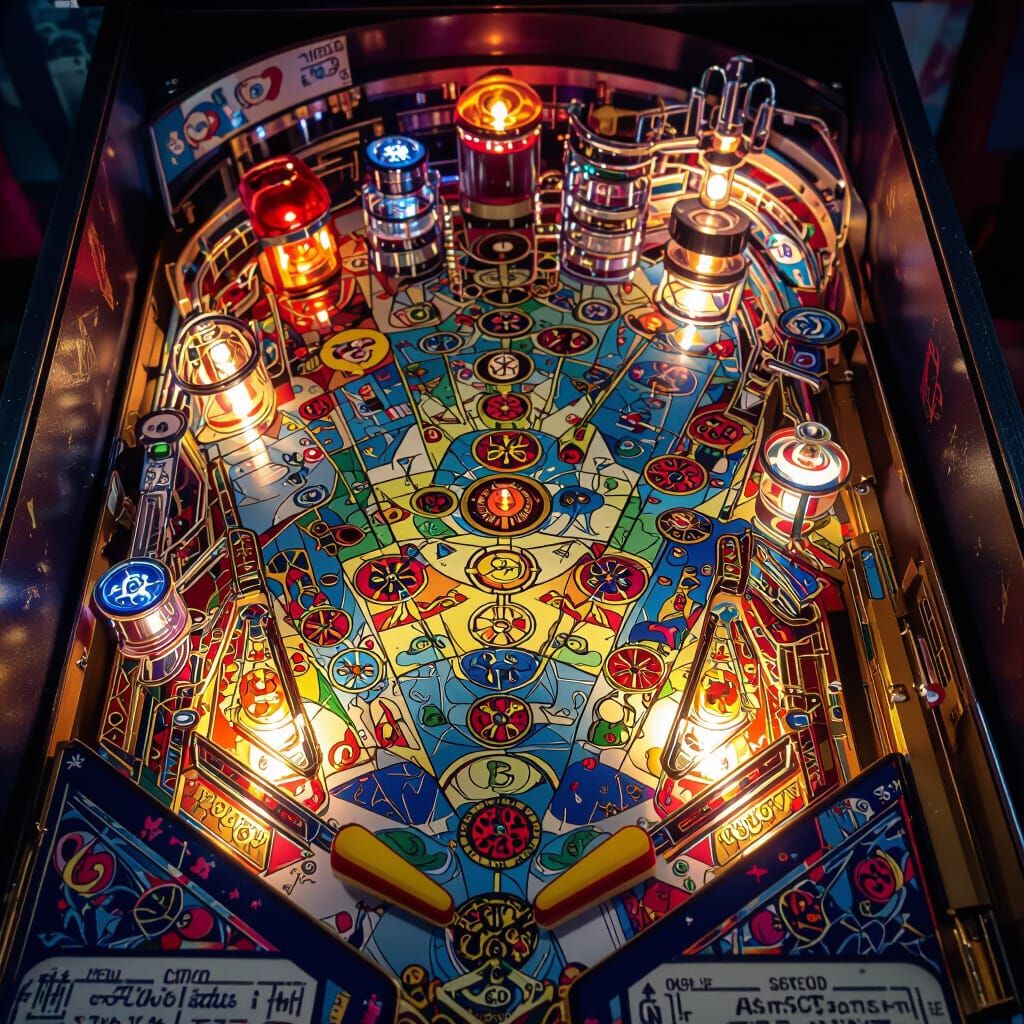 Magical Pinball Machine Playfield Overhead View