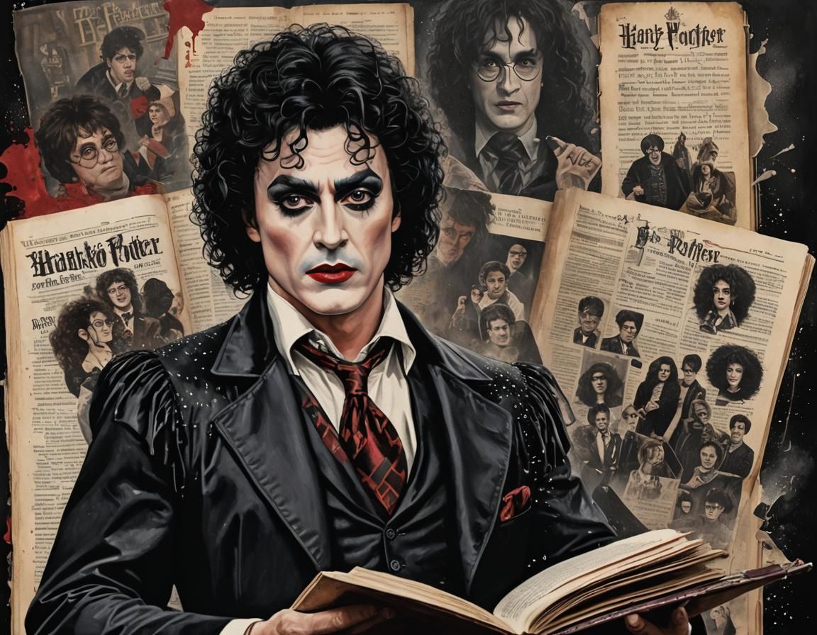 Frank N Furter and Harry Potter: Hyperrealistic Book Illustr...