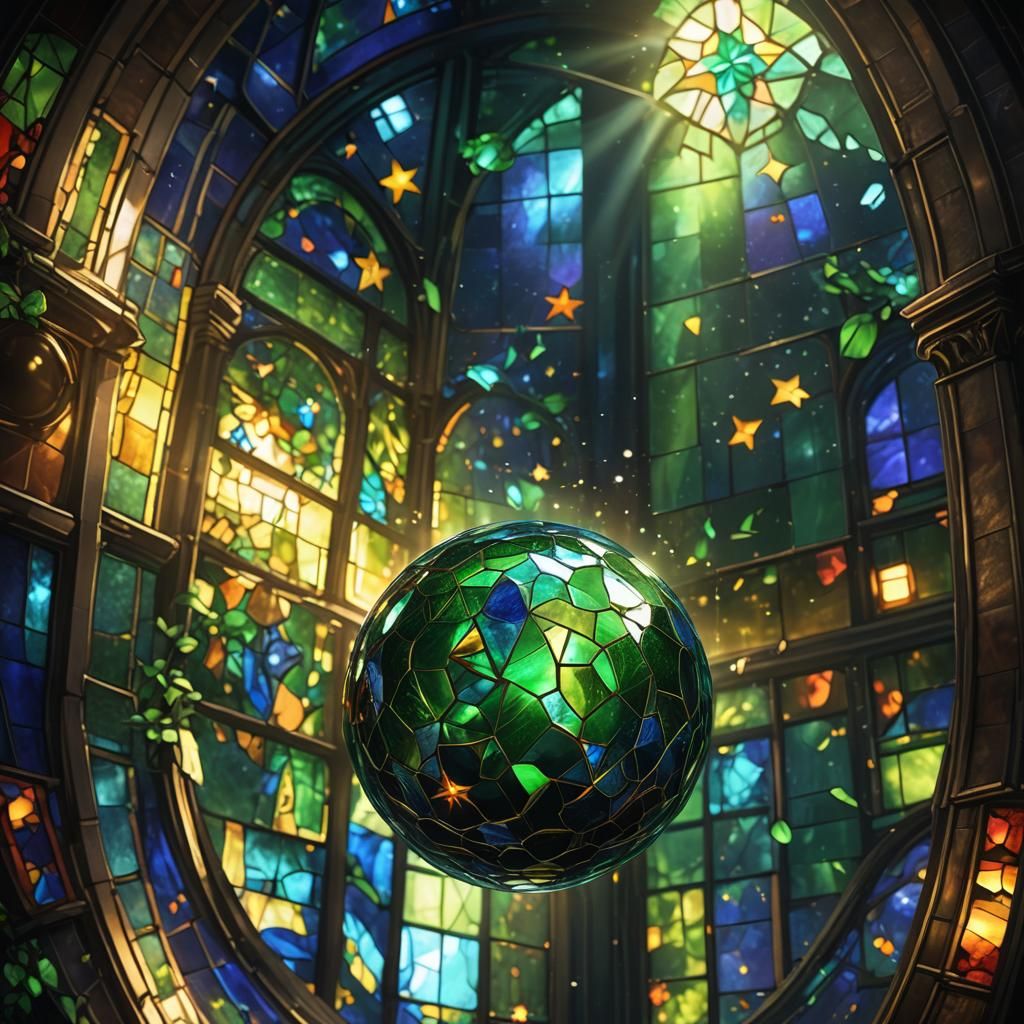 Glowing Stained Glass Orb Concept Art