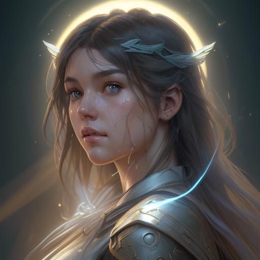 Angelic Portrait in Hyperdetailed Digital Art Style