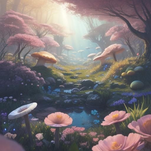 Fantasy Planets Bloom in Dreamlike Landscape