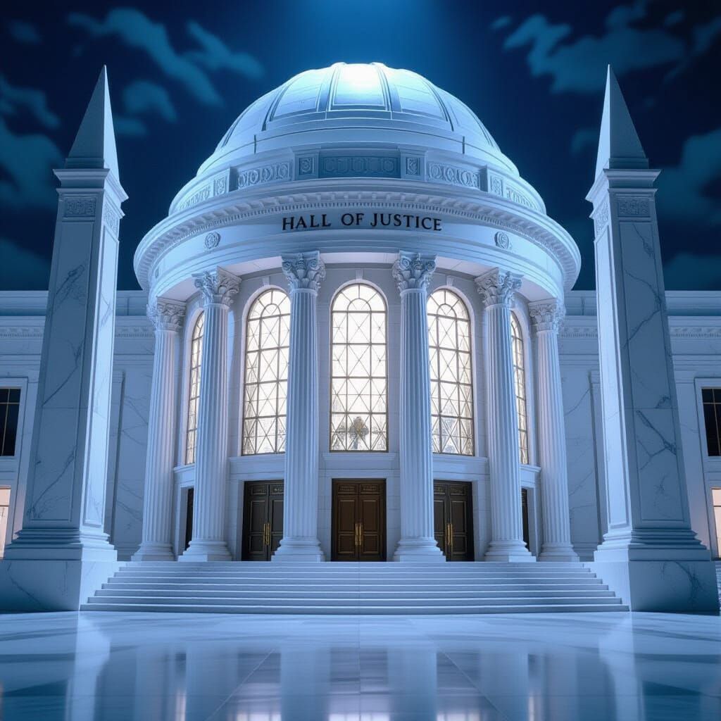 Hall of Justice: Grand Marble Building with Bay Windows