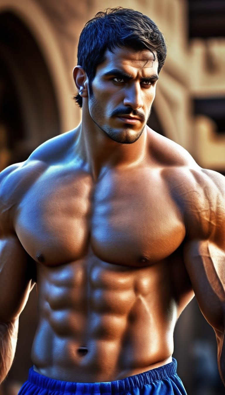 Handsome Persian Genie in Photorealistic 3D