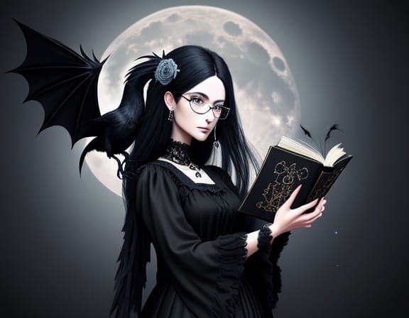 Elegant Gothic Author Logo with Raven and Roses