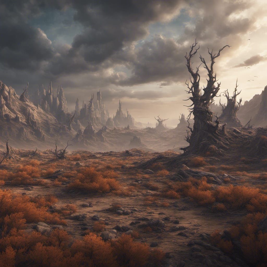 Fantastical Desolate Wasteland Concept Art