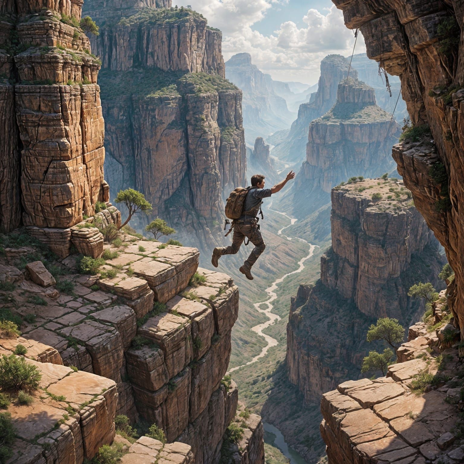 Bold Adventurer Leaping