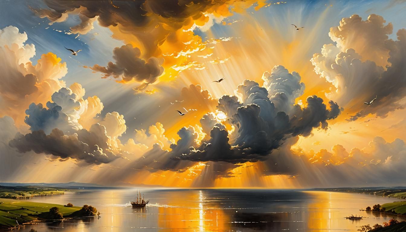 Man Causes Rain in Oil Painting Inspired by Turner