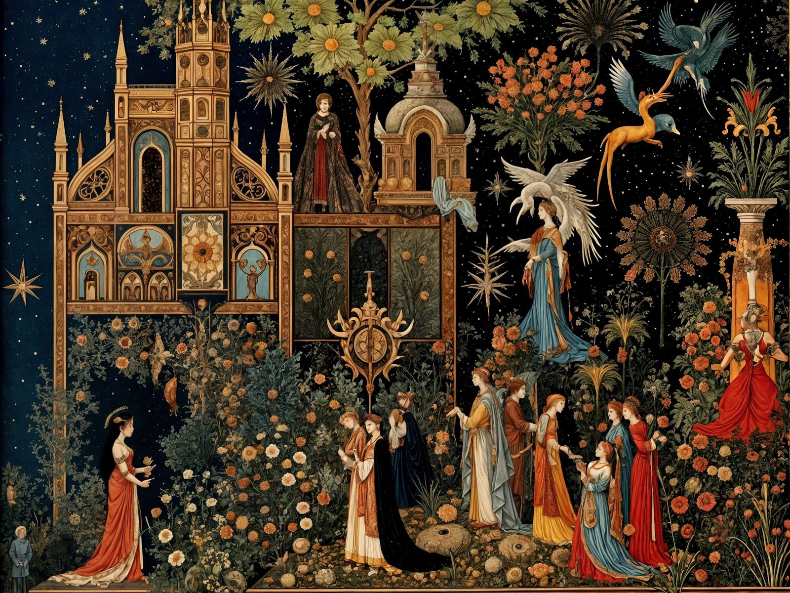 Intricately Detailed Modern Art in Ancient Manuscript Style