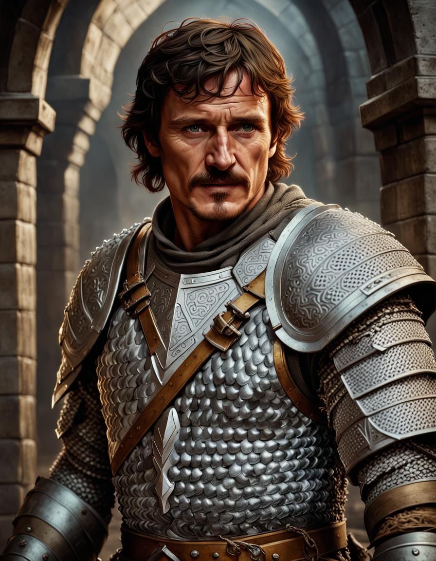 Gritty D&D Fighter in Chain Mail, Whelan Style